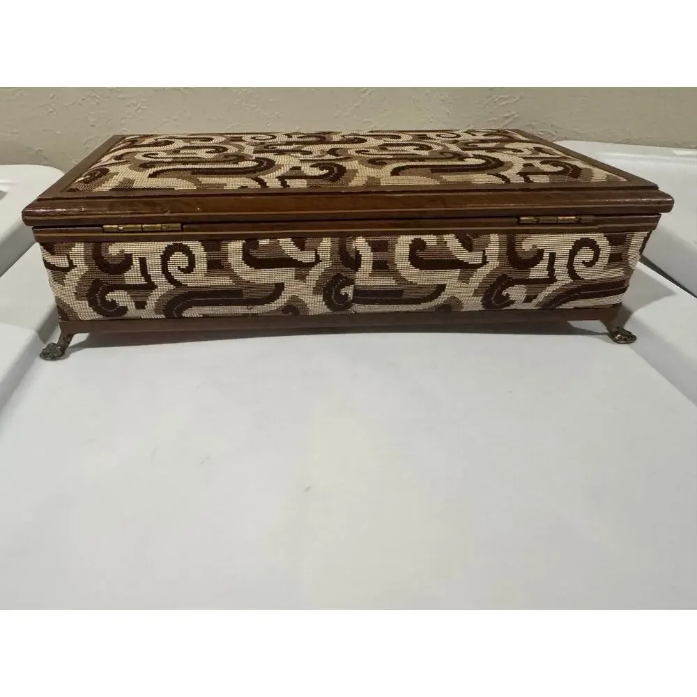 Mid Century MCM Velvet Lined Jewelry Box Made in Japan